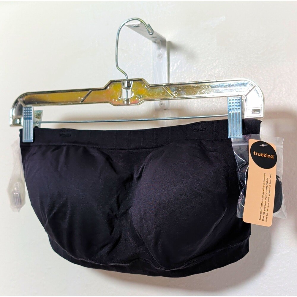 Truekind Convertible Strapless Bandeau Bra Black XL Wireless Seamless NWT